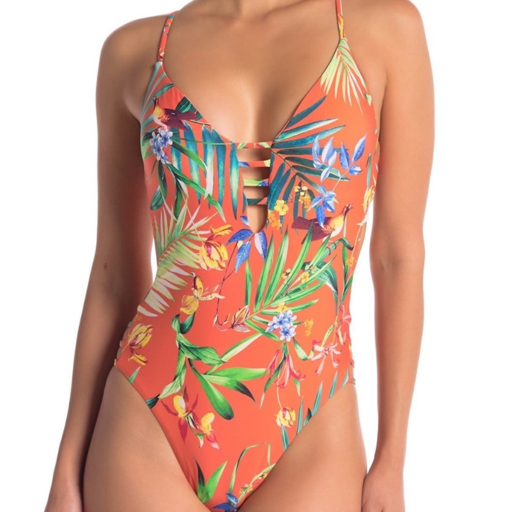 NWT Lucky One Piece Swimsuit.  Lush leaf.  Size small